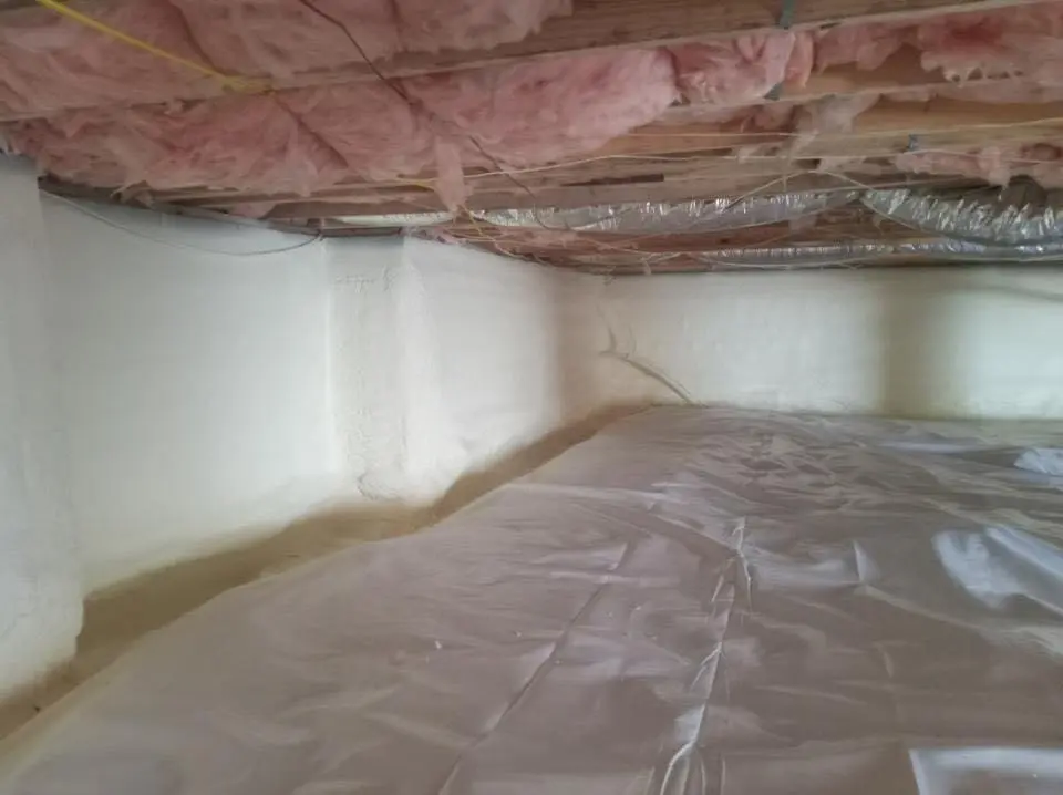 Crawl space encapsulation with closed-cell spray foam for Attic Insulation in Waupaca